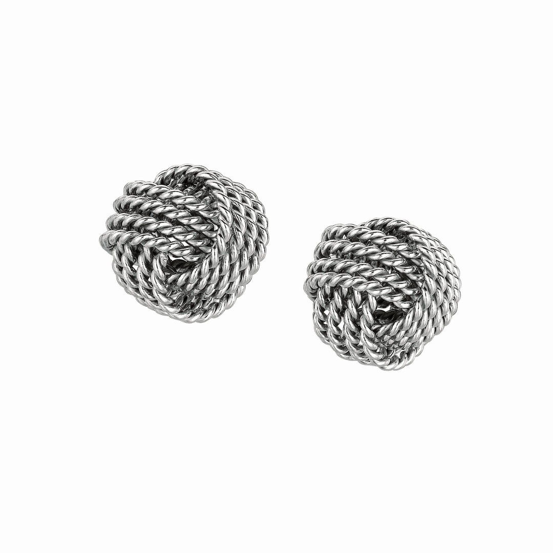 AGE589 - Silver Cable Love Knot Earring