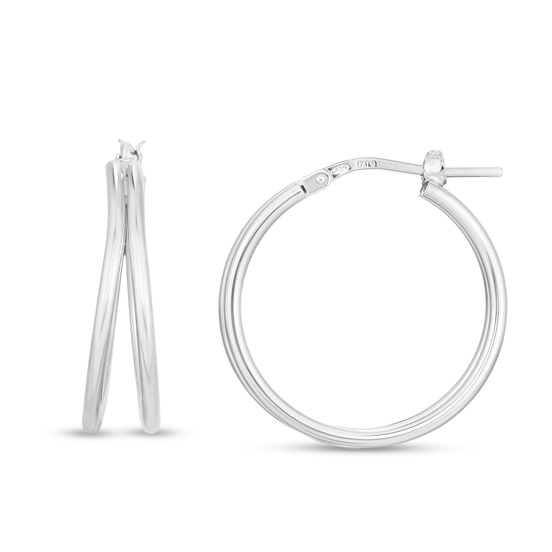 AGER14225 - Silver 23mm Split Hoops