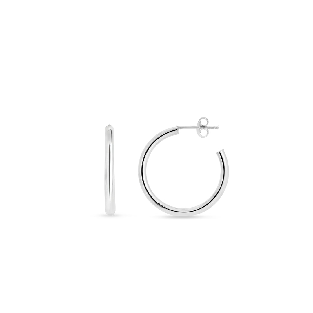 AGER14247 - Silver 30mm Round Tube C Hoops