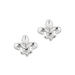 Load image into Gallery viewer, AGER529 - Silver Polished Fleur De Lis Earring
