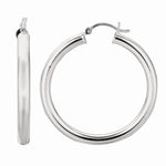 Load image into Gallery viewer, AGLT435 - Silver 4x35mm Hoop Earring
