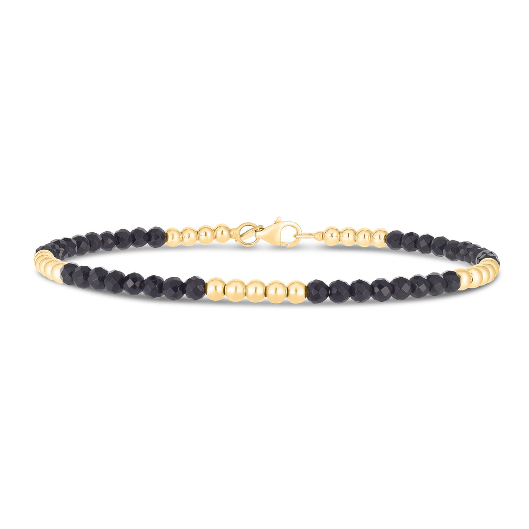 BG10050 - 14K Onyx Pallina Bead Bracelet