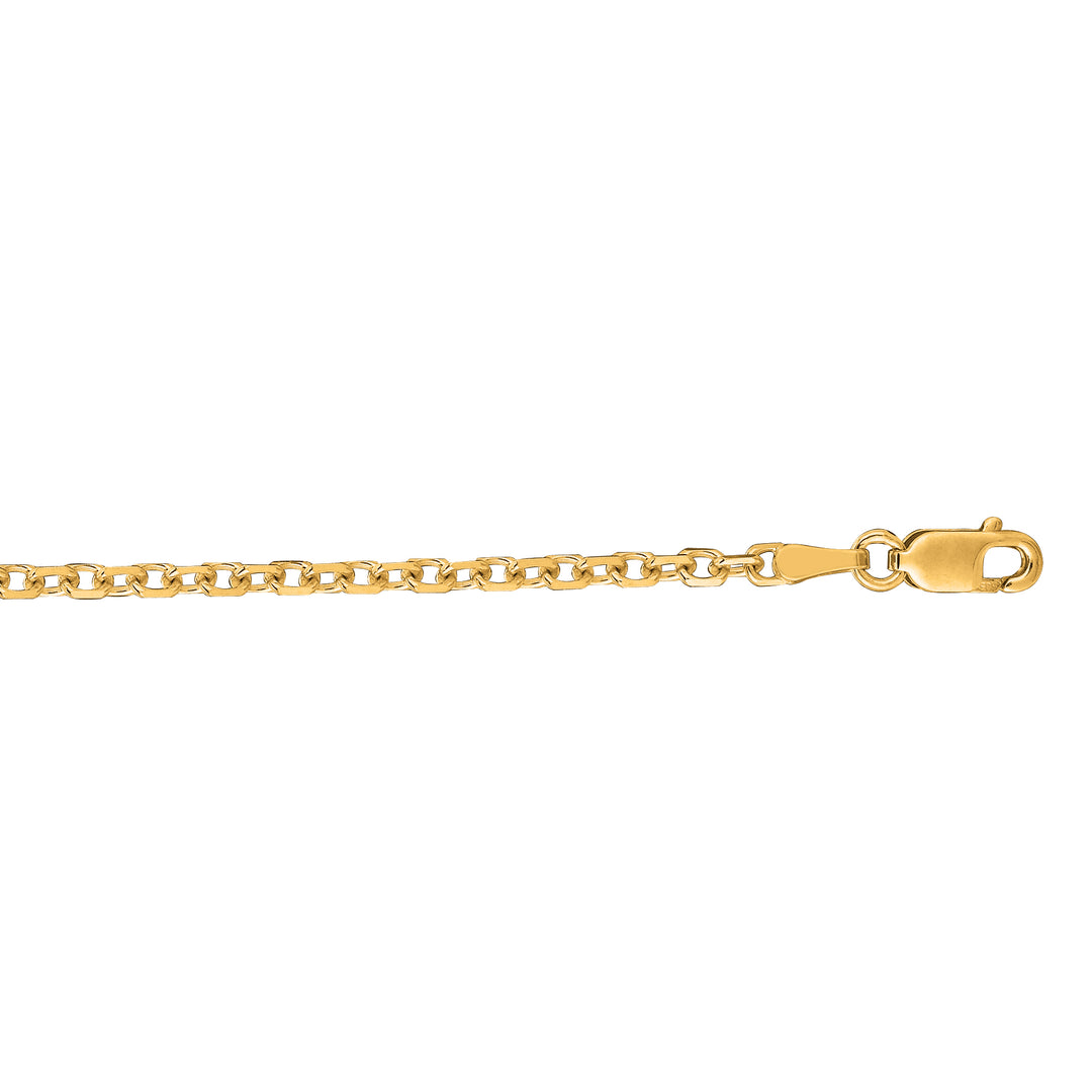 CAB060 - 14K Gold 2.3mm Diamond Cut Cable Chain