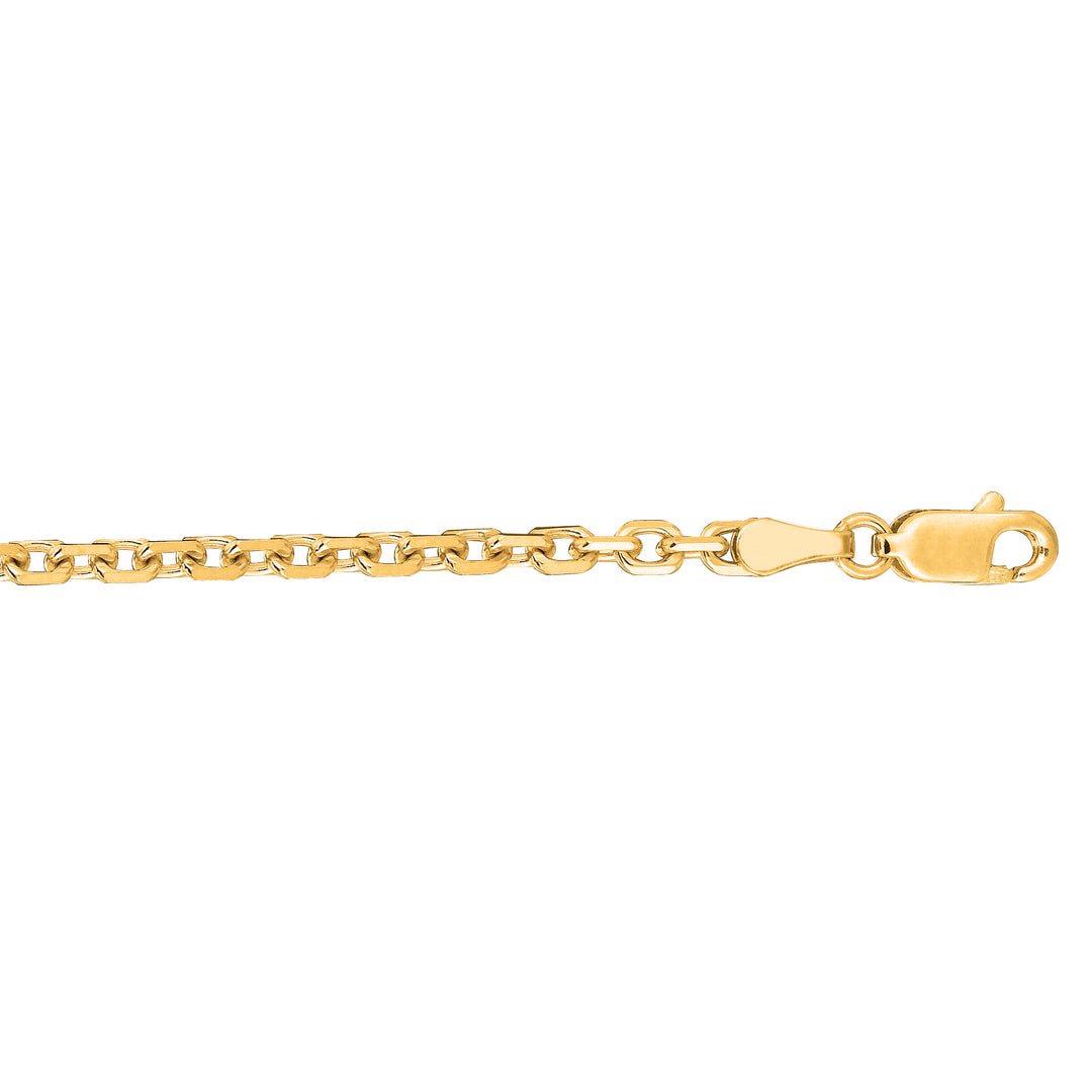 CAB080 - 14K Gold 3.1mm Diamond Cut Cable Chain