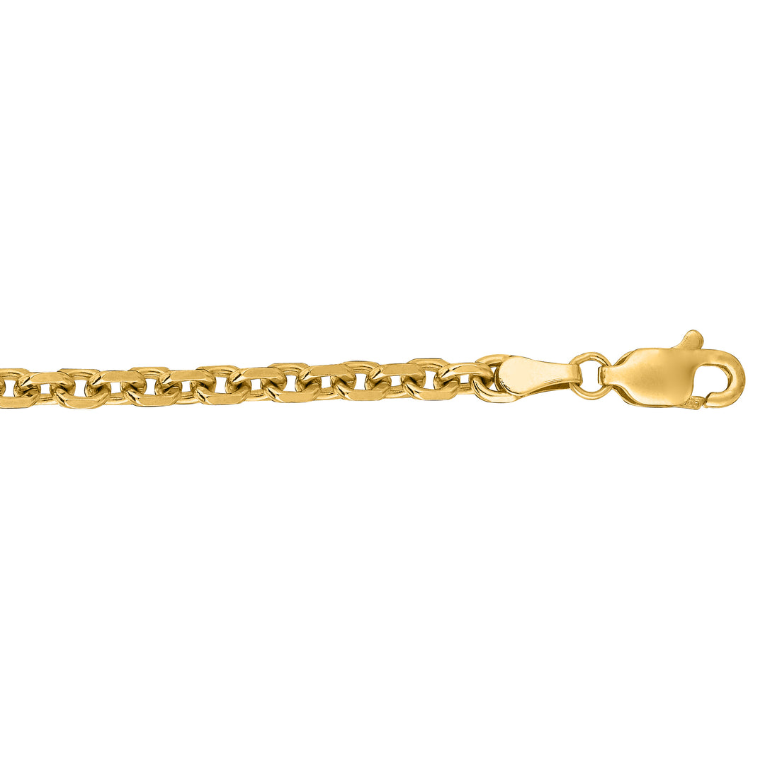 CAB100 - 14K Gold 3.7mm Diamond Cut Cable Chain