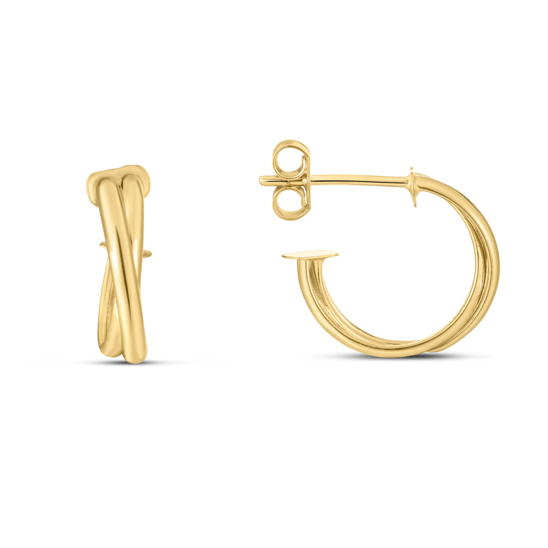 E15051 - 14K Gold Crossover Hoops