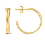 Load image into Gallery viewer, 14K Gold Large Crossover Hoops
