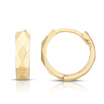 Load image into Gallery viewer, ER11429 - 14K Gold Faceted Huggie Earrings
