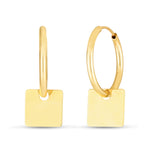 Load image into Gallery viewer, ER13285 - 14K Dangle Square Huggie Earring
