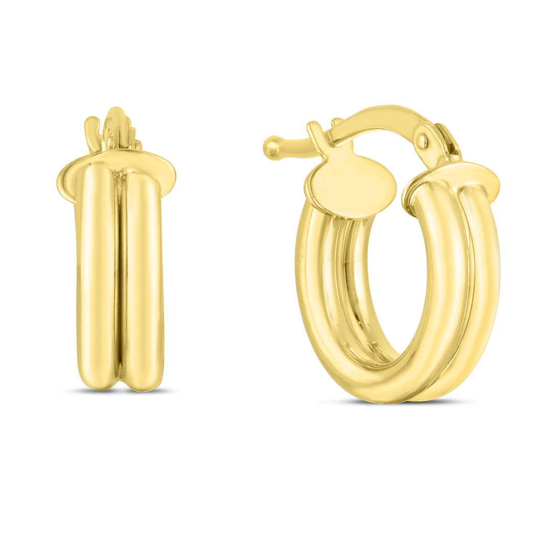 ER13898 - 14K Gold 8mm Double Row Round Hoops