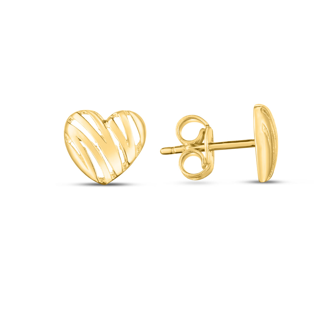 ER14198 - 14K Scribble Heart Studs