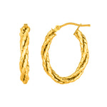 Load image into Gallery viewer, ER1788 - 14K Gold Double Row Oval Twist Hoop Earring
