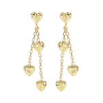 Load image into Gallery viewer, ER3776 - 14K Gold Diamond Cut Heart Drop Earring
