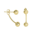 Load image into Gallery viewer, ER3933 - 14K Gold Small Diamond Cut Front to Back Earring
