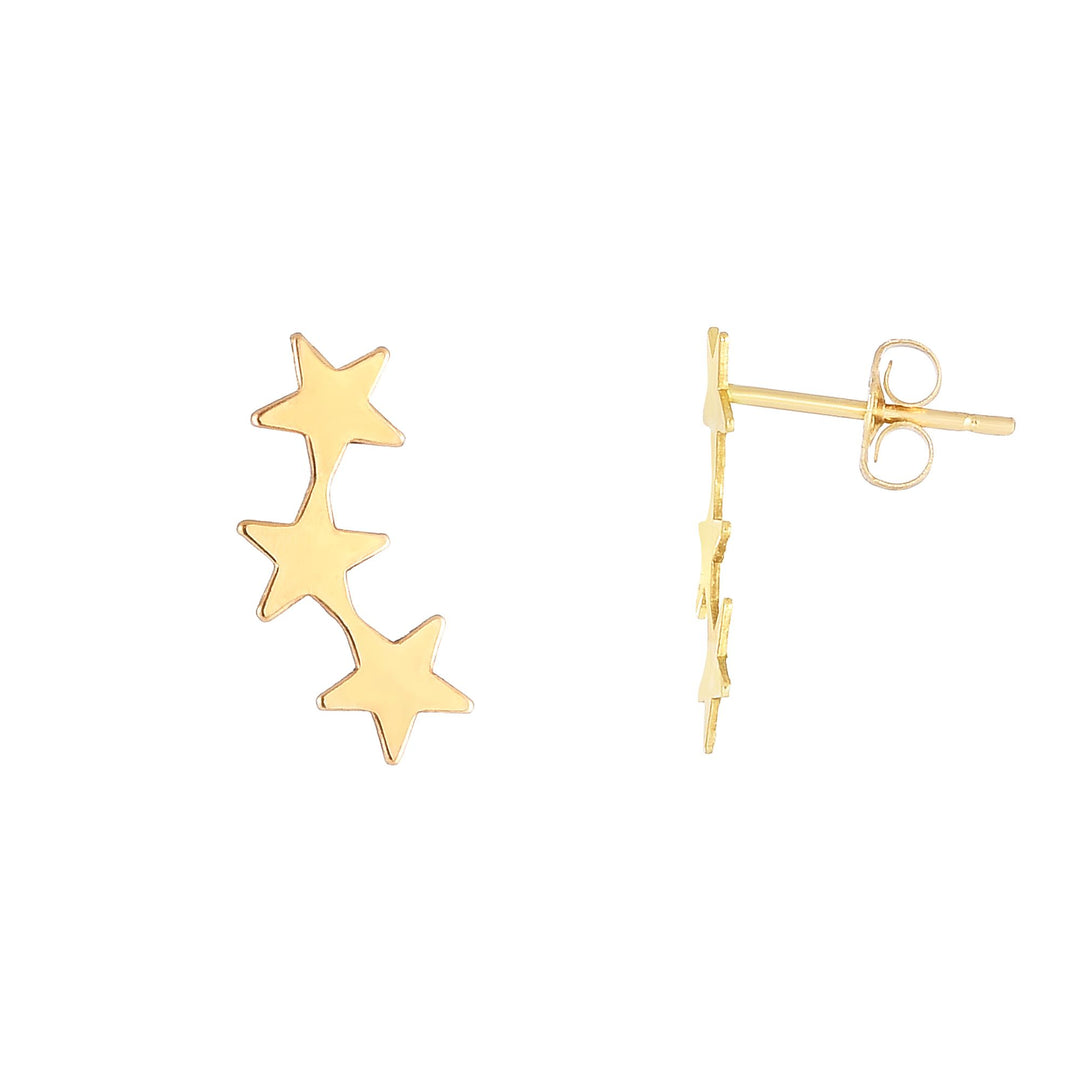 ER4135 - 14K Gold Star Ear Climber