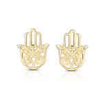 Load image into Gallery viewer, ER6850 - 14K Gold Hamsa Stud Earring
