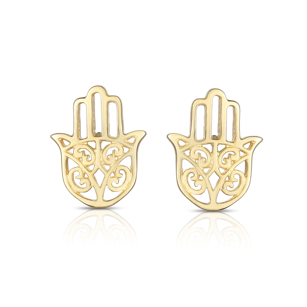 ER6850 - 14K Gold Hamsa Stud Earring