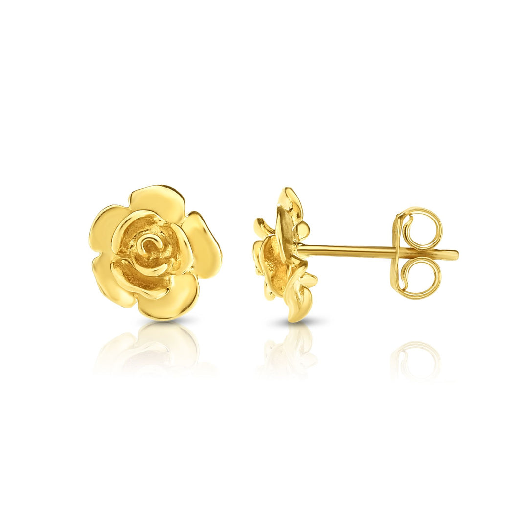 ER6856 - 14K Gold Rose Stud Earring