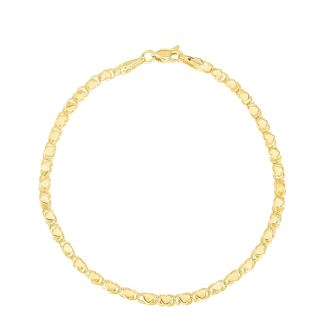 HC1 - 14K Gold 3mm Heart Chain