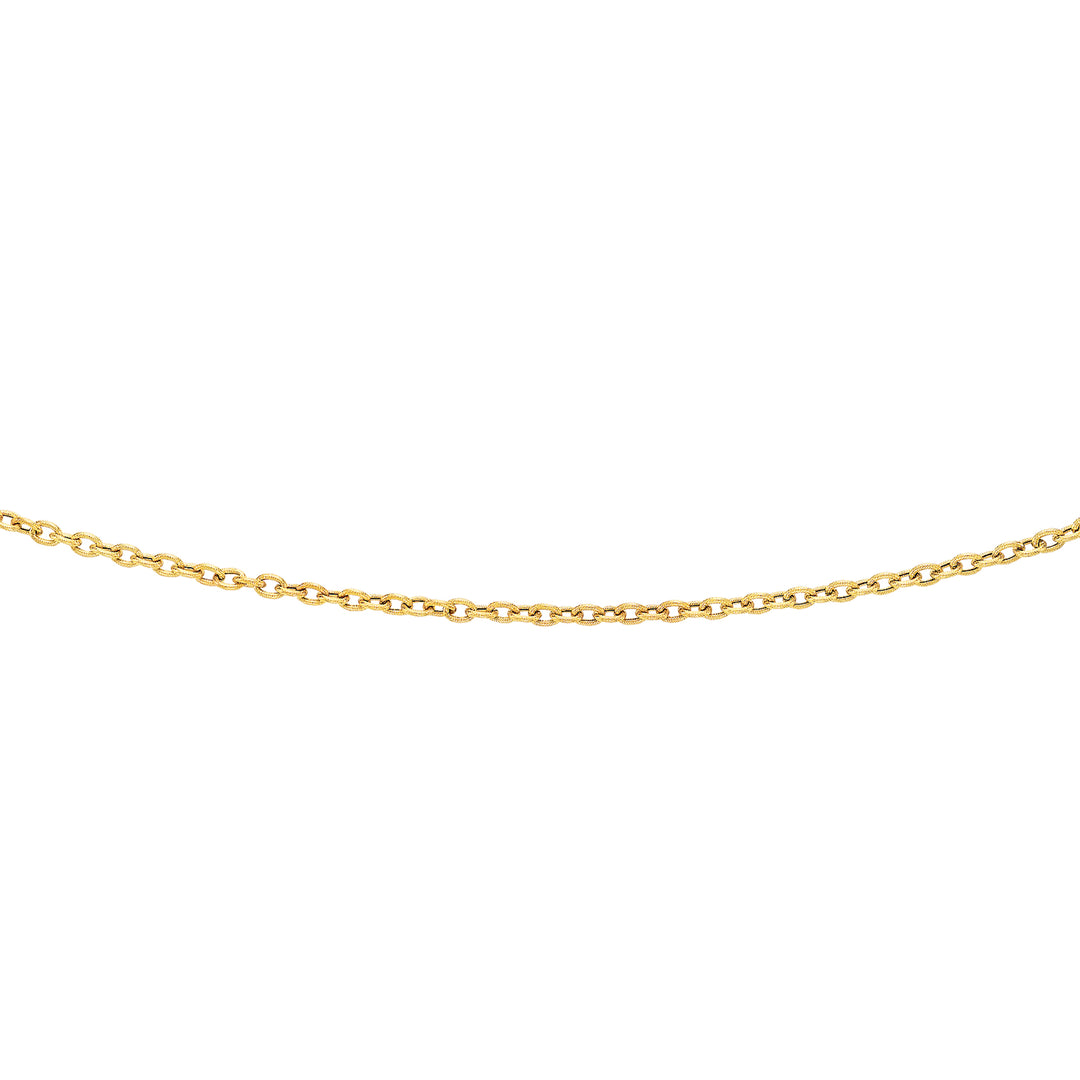 LK157 - 14K Gold 3.3mm Textured Cable Chain