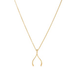 Load image into Gallery viewer, N3925 - 14K Gold Polished Wishbone Necklace
