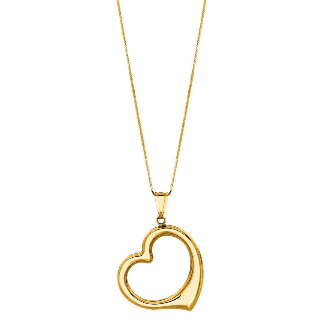 PD1031 - 14K Gold Polished Heart Necklace