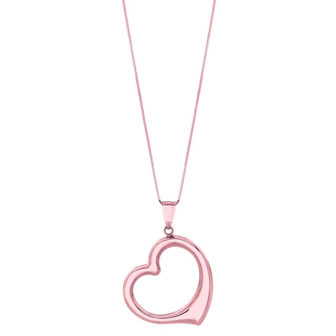 PD1033 - 14K Gold Polished Heart Necklace