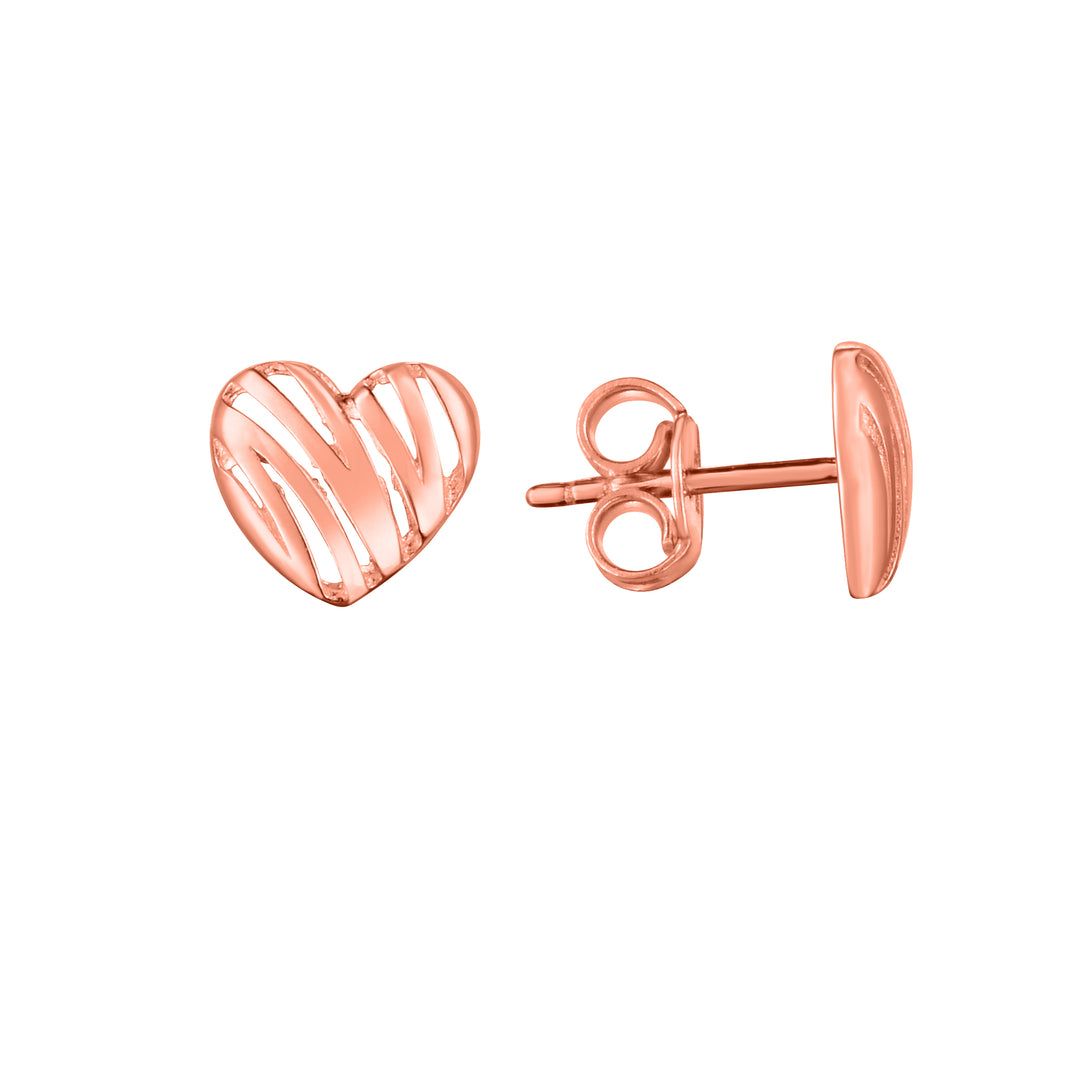 PER14198 - 14K Scribble Heart Studs