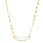 Load image into Gallery viewer, RC14617 - 14K Paperclip Curved Open Bar Necklace
