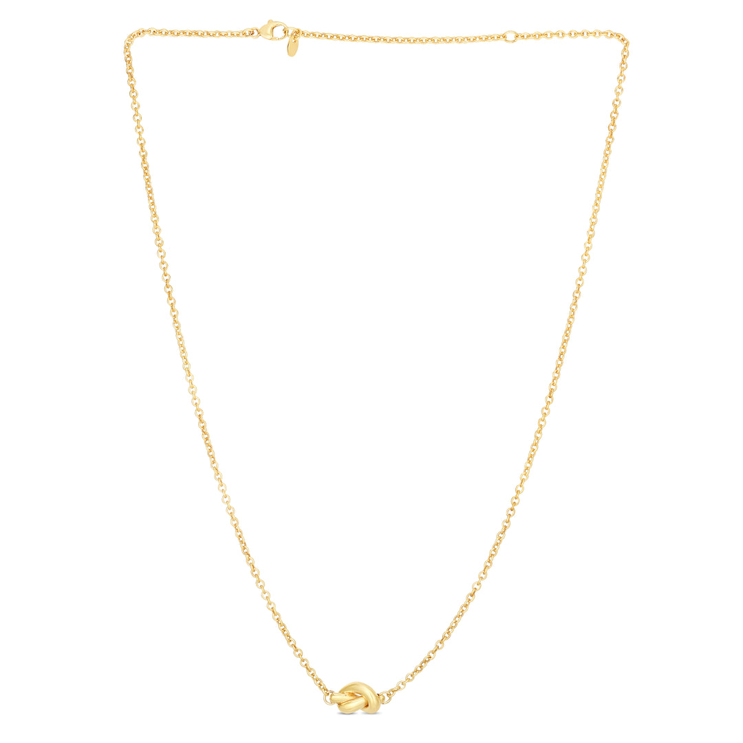 RC5591 - 14K Gold Polished Puffed Love Knot Necklace