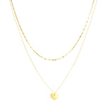 Load image into Gallery viewer, RC8292 - 14K Gold Polished Heart &amp; Mirror Chain Multi-Strand Necklace
