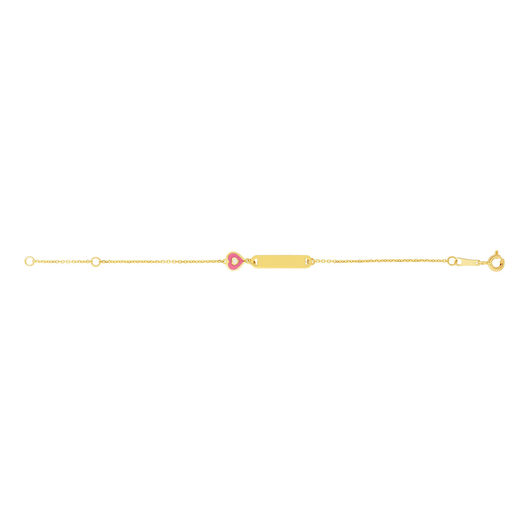 RC9779 - 14K Gold Heart ID Bracelet