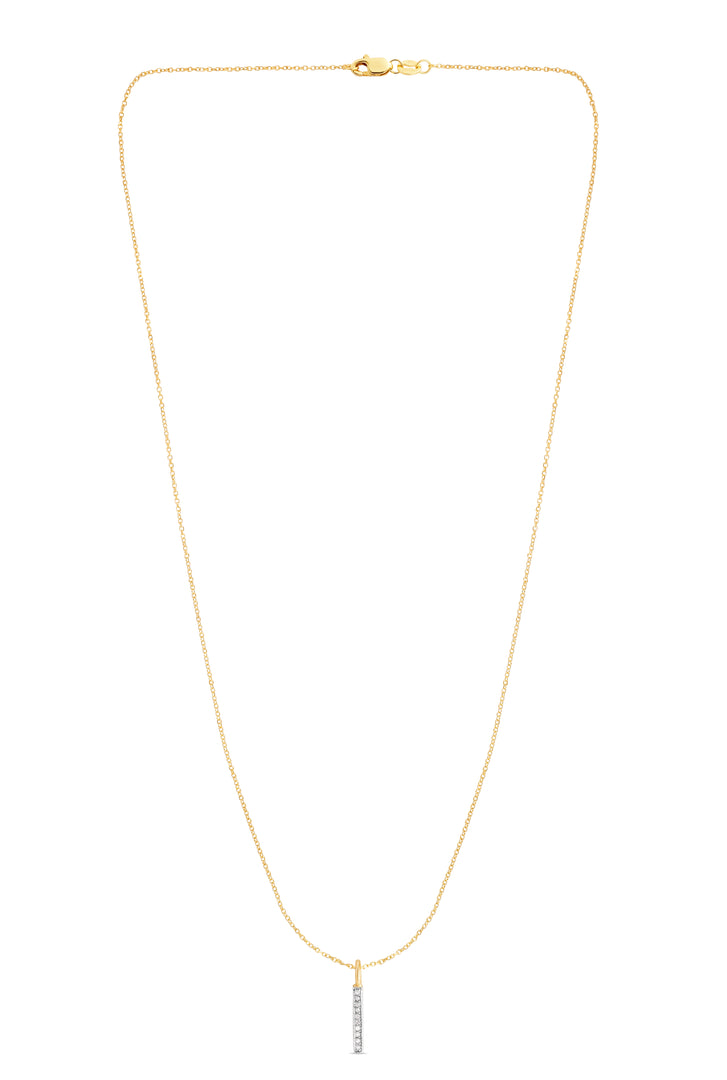 SET2566 - 14K Gold .06ct Diamond Bar Necklace