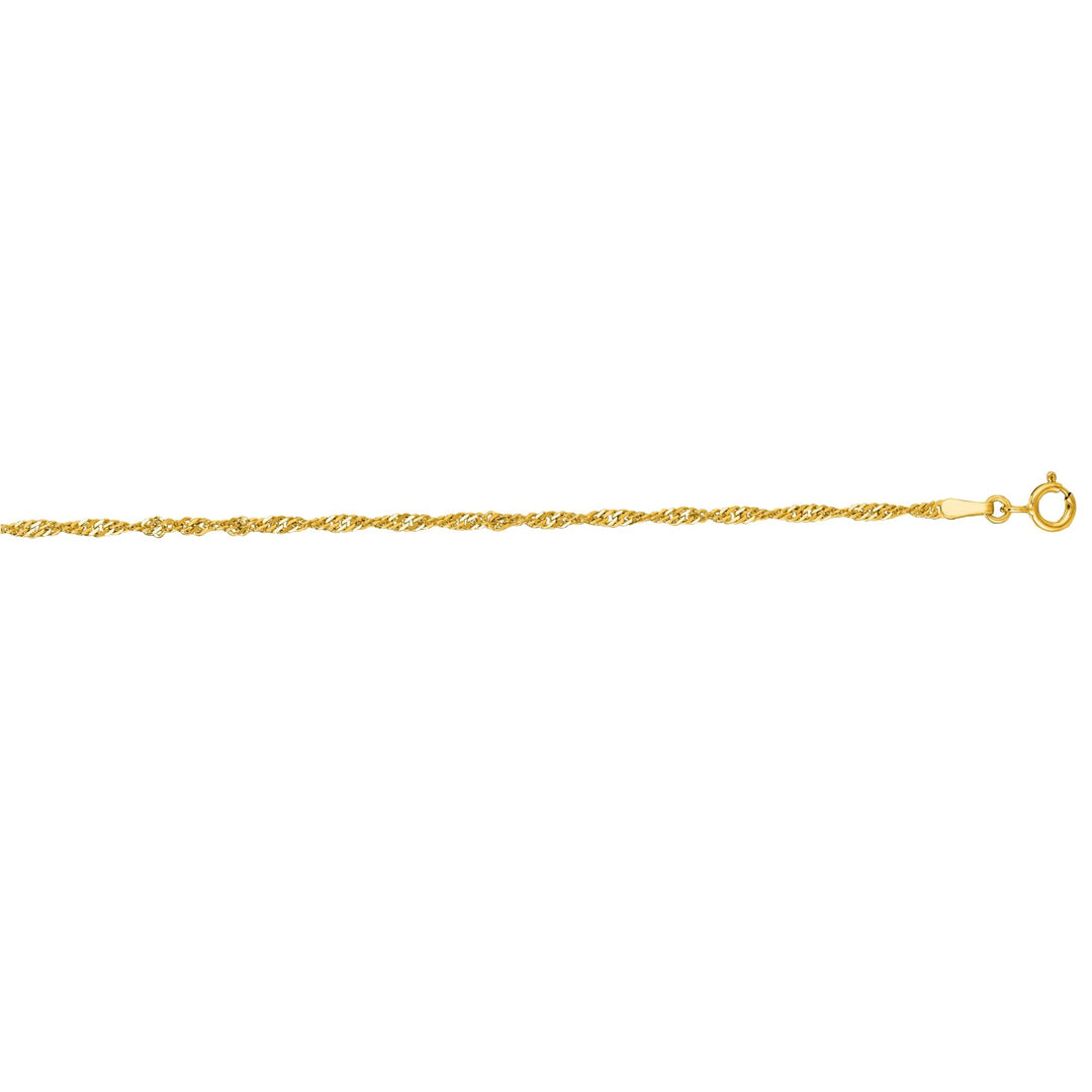 SING030 - 14K Gold 1.8mm Singapore Chain