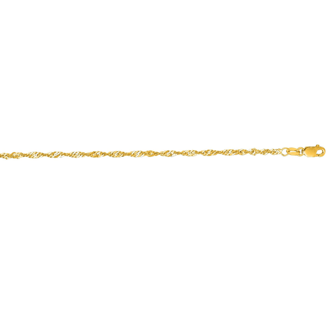 SING035 - 14K Gold 2.1mm Singapore Chain