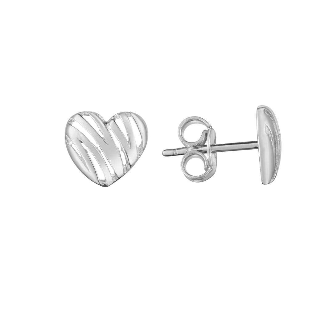 WER14198 - 14K Scribble Heart Studs