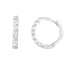 Load image into Gallery viewer, WER8635 - 14K Gold Round Diamond Cut Huggie Earring
